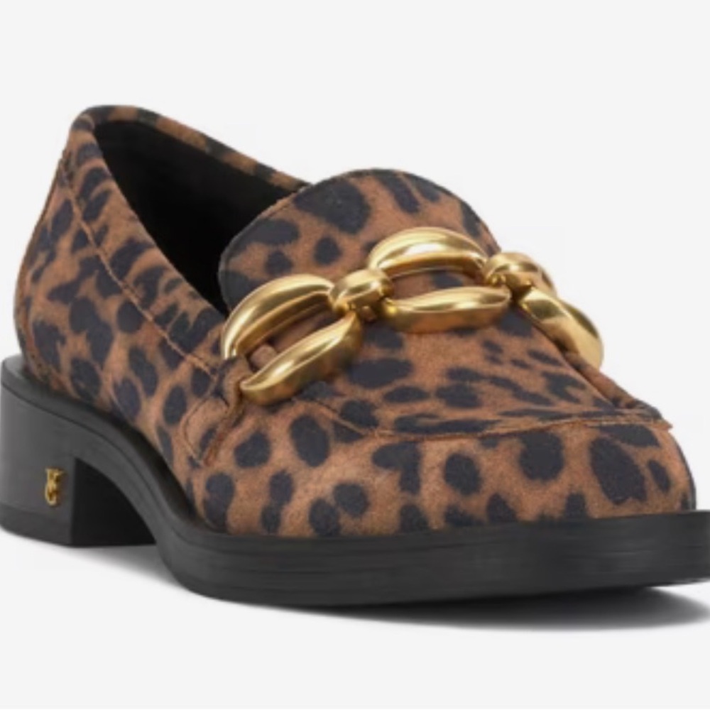 New Vince Camuto Leopard Print Chain Loafer - Sz 7M